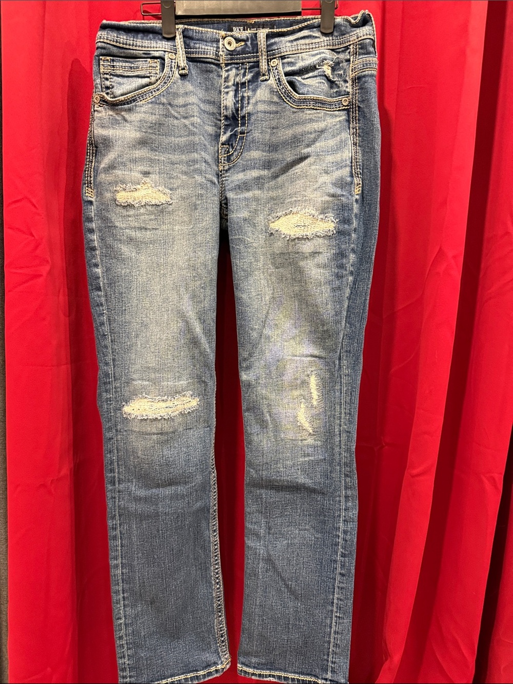 BKE Jake Straight Men's Washed Blue Denim Jeans